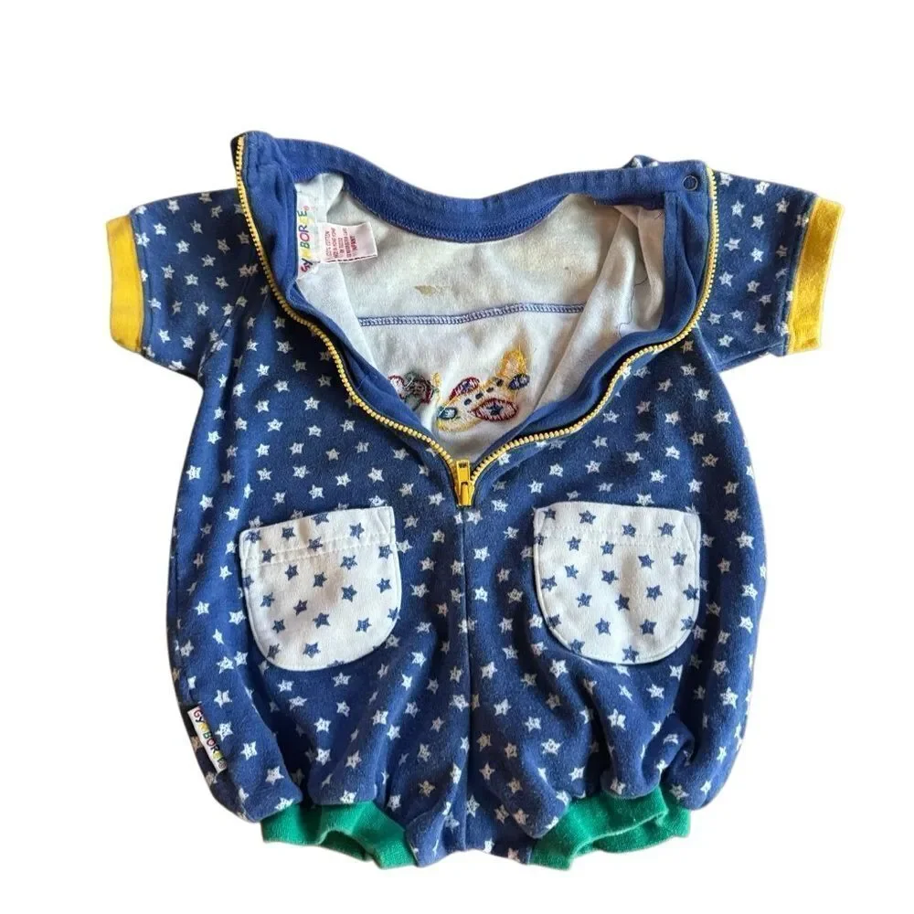 Vintage Gymboree Infant 1990s Helicopter Embroidered Helicopter Planes Onesie